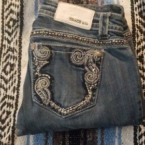 Medium wash blue jeans